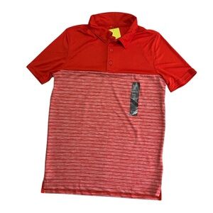 Target All in Motion Boys Orange Stripe Golf Polo Shirt Size L (12/14)